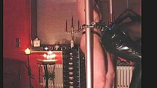 rubbernurse agnes whips slaves ass in brutal latex hospital caning