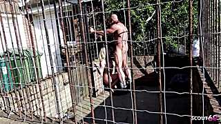 blonde slavegirl victoria summers big tits outdoor cage roleplay domination