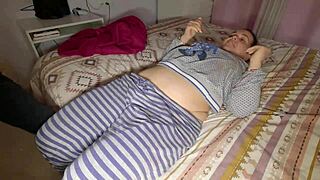 Homemade oiled missionary with plump latina wife's big pussy licked close-up to creampie