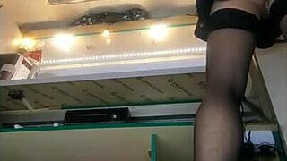 Wow, tall slut's long legs spread in miniskirt thongs!