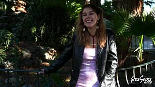 coquette blonde plays with two big cocks in steamy french group tease