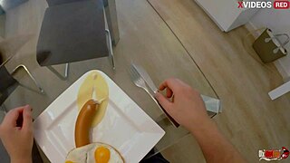 stepmom teases sex over breakfast then begs hard ass fuck from me right now
