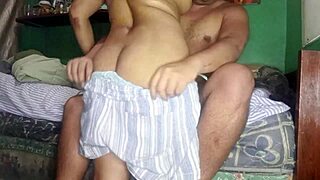 brunette big ass milf cheats sucking hubby's friend's thick cock deep