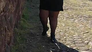 Chubby Milf Big Tits Park Exhibition Flash