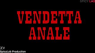 redhead slut bent over for anal dp punishment with deepthroat and creampie