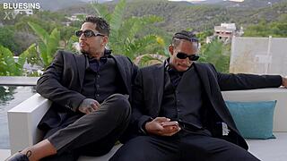 Huge Latina Milf Squirts Hard on Two Monster BBCs!