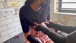 Indian Bhabhi Fucked Hard by Husband in Kitchen Homemade