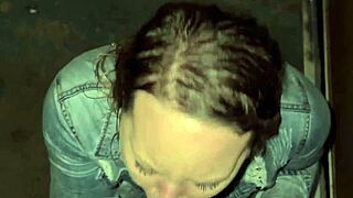 wife at bar sucks stranger cock in rain then home for hard anal pounding