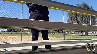 yolanda yamz and rome major take curvy brunette milf for outdoor park pounding