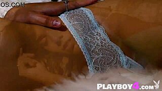 Latina's Perfect Tits Bare After Asian Milf's Steamy Strip!