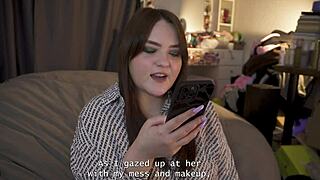 Porn Story: Ballgagged Slut Mumbles as Curvy Femdom Milf Strap-On Fucks Him