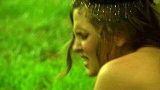 naughty couple lovin' this historical roleplay fuck... in enchanted garden with fishnets!