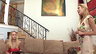 Blonde cougar milf licks fingers tribs beautiful young blonde to orgasm