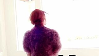 Redhead Milf Elle Alexandra Lingerie Tease Strips to Pussy Reveal