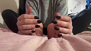 Artemisia's secretive feet hands fetish tease with long nails