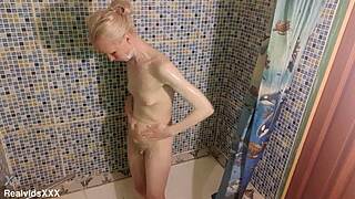 imagine a short guy licking and banging that tall skinny mature in bathroom