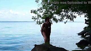 topless fishing harpoon hunt turns public amateur tease outdoors