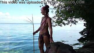 topless fishing harpoon hunt turns public amateur tease outdoors