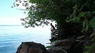 topless fishing harpoon hunt turns public amateur tease outdoors