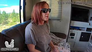 Tricking redhead stepmom Jane Cane post-lasik for shiny cock pov ride