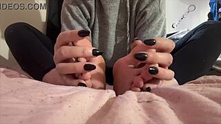 Artemisia's secretive feet hands fetish tease with long nails
