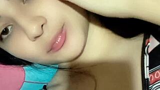 japanese chica rubs her wet pussy with a dildo until she squirts everywhere