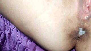 beautiful skinny milf shows close-up homemade holes