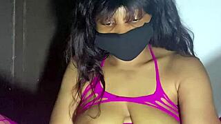 Curvy Ebony Babe Fingers Juicy Pussy Close-Up