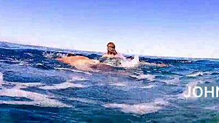 Housewife Bent Over Beach Takes All Anal Under Waves