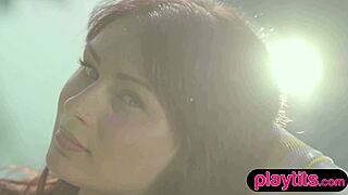 busty russian milf strips miniskirt outdoors showing hairy pussy