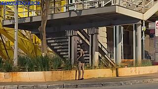 Tattooed Silicone Brunette Fucked Doggystyle Outdoor First Time