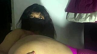 Curvy Ebony Babe Fingers Juicy Pussy Close-Up