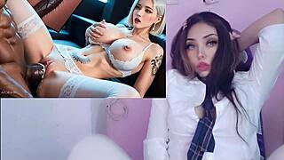 curvy asian blonde rides massive bbc while i watch