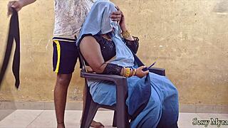 indian horny aunty surprised by eager blowjob part 1