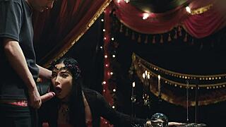 big boobs brunette milf facefucked swallows cum time stop