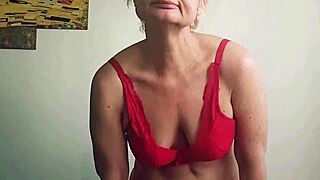 sexy milf strips lingerie stockings nylon teasing slutty homemade start