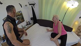 aged lady babet gets nostalgic deepthroat doggystyle from big cock couple