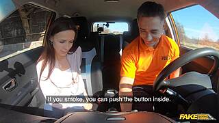 stunning tanned brunette milf fucked hard in car by monster cock