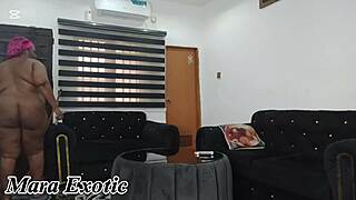 Fat Ass Ebony BBW Mara Exotic Naked House Maid Cleaning