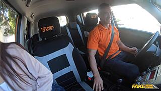 stunning tanned brunette milf fucked hard in car by monster cock