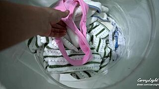 Step Mom Catches Stepson Jerking Off Helps Cum Quick Carrylight Milf