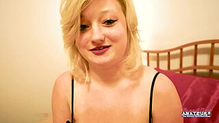 Faiths hope's petite big tits blonde gags on cock passionately