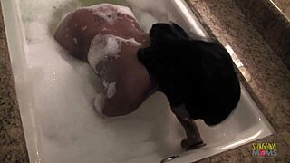 ebony wife rides dildo hard while hubby's away??