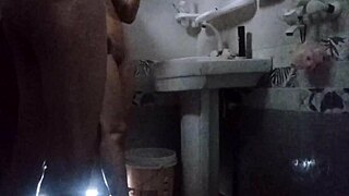 this indian couple fingers passionately in their private steamy shower