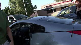 hot mature latina milf in sports car finally gets young stud's cock to fill her up