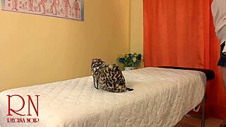 regina noir's juicy pussy lips teased then fucked by masseur