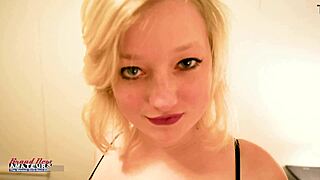 Faiths hope's petite big tits blonde gags on cock passionately