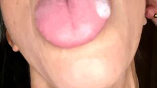 cum slut begs jizz spit while pierced nipples drip wet