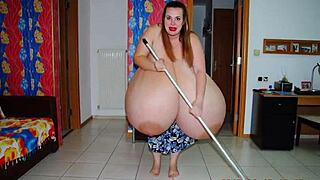 wanna watch ai busty aunties clean floors topless?