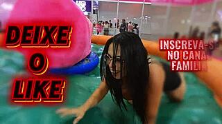 GIANT COCK SPINS BLONDE MILF AT ÍNTIMI EXPO EVENT!